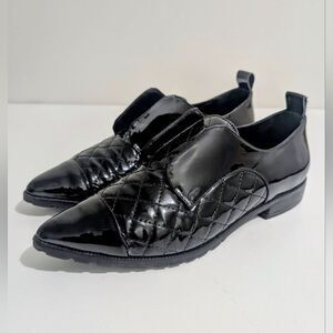 Alice + Olivia Gia black Patent Leather Black Oxford Loafers EU 37/7